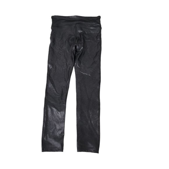 Spanx Womens Leggings Medium Black Faux Leather Stretch High Rise Stretch - Picture 7 of 10